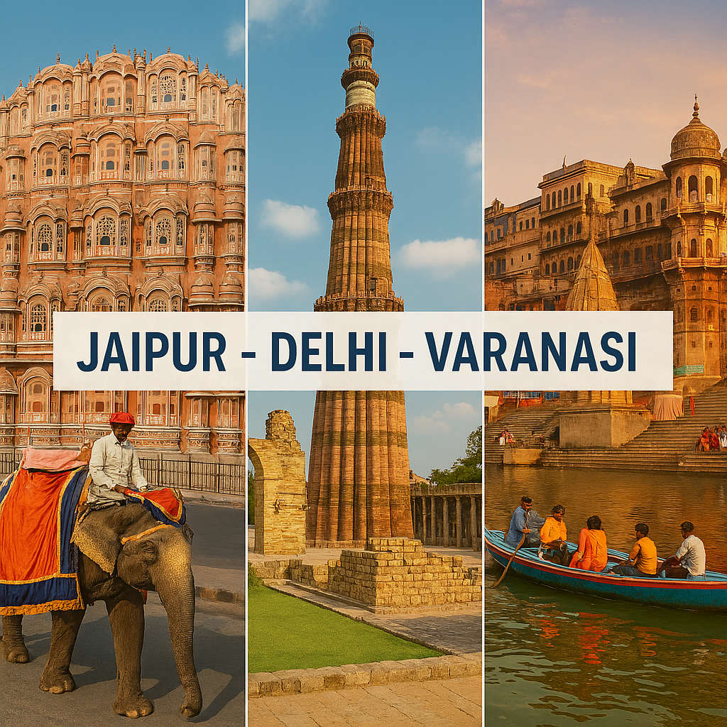 Jaipur, Delhi, and Varanasi